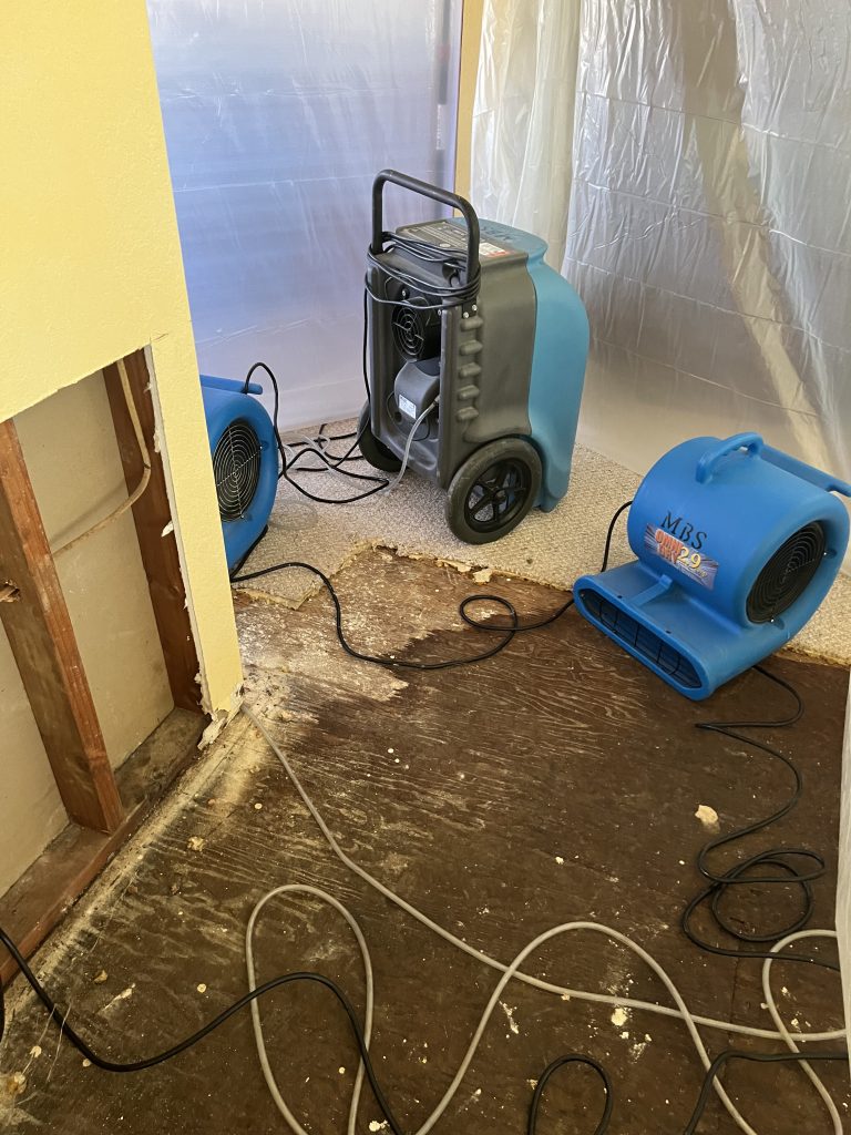 Equipment for residential water damage restoration